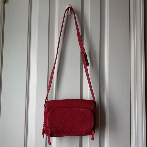 Talbots red shoulder/crossbody three compartment with exterior zipper wallet p - Picture 2 of 10